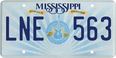 MS license plate LNE563