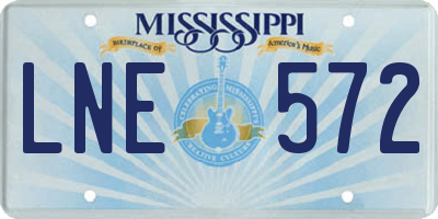 MS license plate LNE572