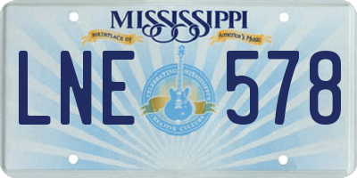 MS license plate LNE578