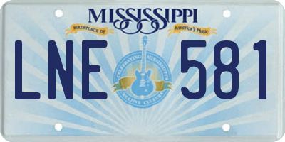MS license plate LNE581