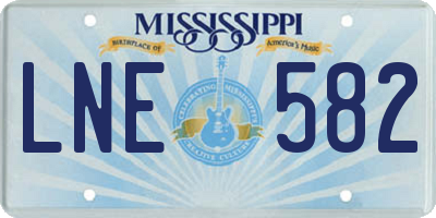 MS license plate LNE582