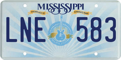 MS license plate LNE583