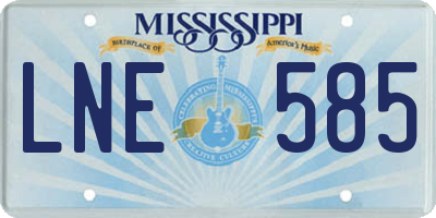 MS license plate LNE585