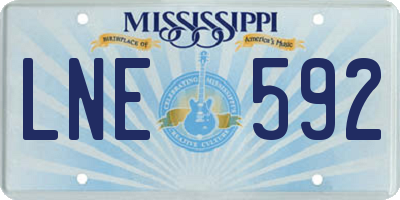 MS license plate LNE592