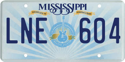 MS license plate LNE604