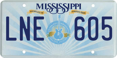 MS license plate LNE605