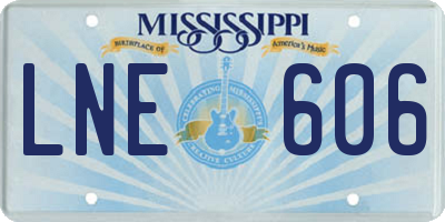 MS license plate LNE606