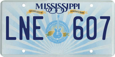 MS license plate LNE607