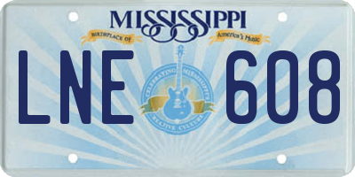 MS license plate LNE608