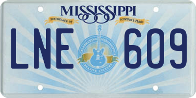 MS license plate LNE609