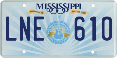 MS license plate LNE610