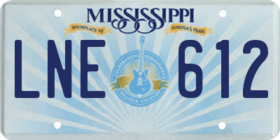 MS license plate LNE612