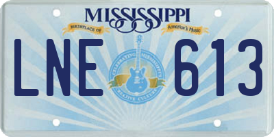 MS license plate LNE613