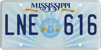 MS license plate LNE616