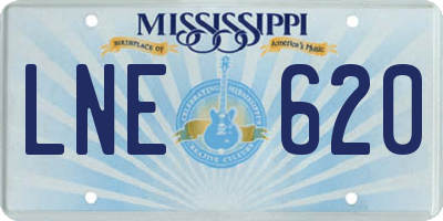 MS license plate LNE620
