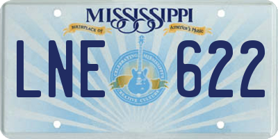 MS license plate LNE622