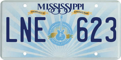 MS license plate LNE623