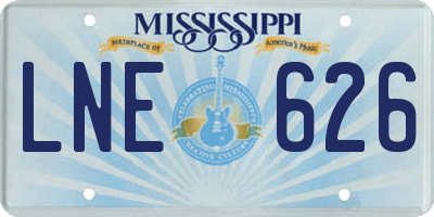 MS license plate LNE626
