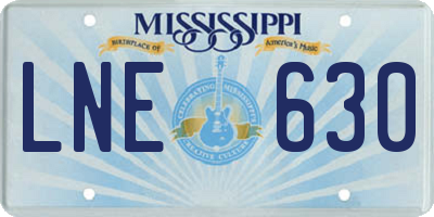MS license plate LNE630