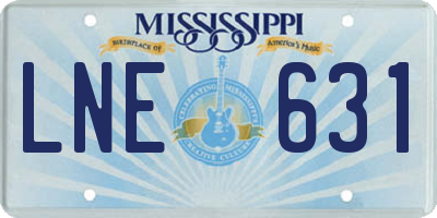 MS license plate LNE631