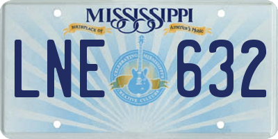 MS license plate LNE632