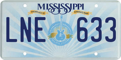 MS license plate LNE633
