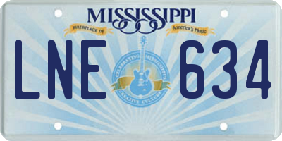 MS license plate LNE634