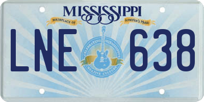 MS license plate LNE638