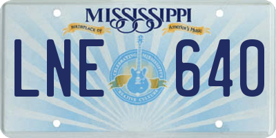MS license plate LNE640
