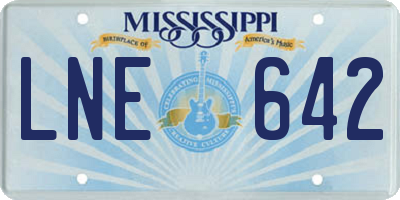 MS license plate LNE642