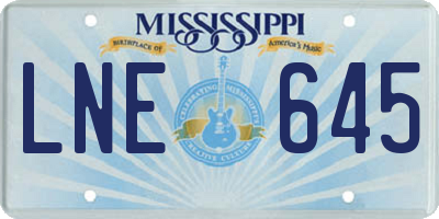 MS license plate LNE645