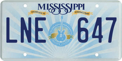 MS license plate LNE647