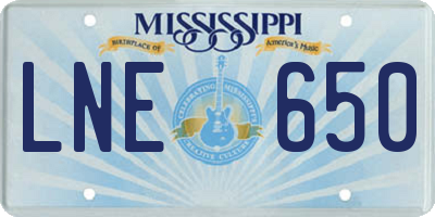 MS license plate LNE650