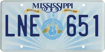 MS license plate LNE651