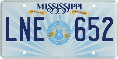 MS license plate LNE652