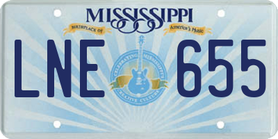 MS license plate LNE655