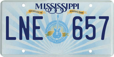 MS license plate LNE657
