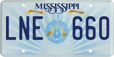 MS license plate LNE660