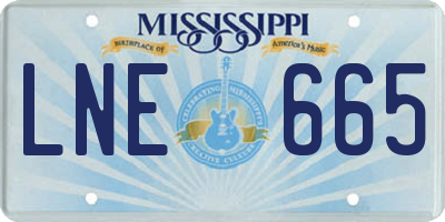 MS license plate LNE665