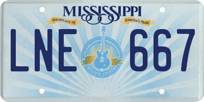MS license plate LNE667