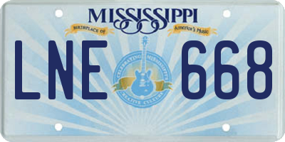 MS license plate LNE668