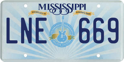 MS license plate LNE669