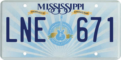 MS license plate LNE671