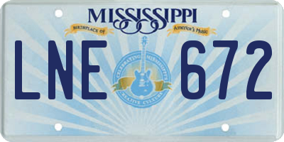 MS license plate LNE672
