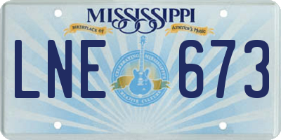 MS license plate LNE673