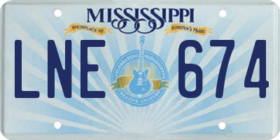 MS license plate LNE674