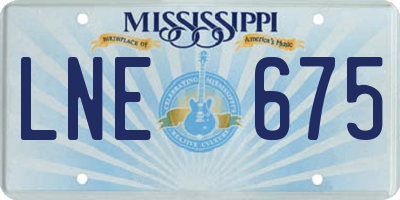 MS license plate LNE675