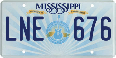 MS license plate LNE676