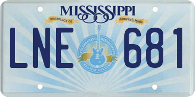 MS license plate LNE681