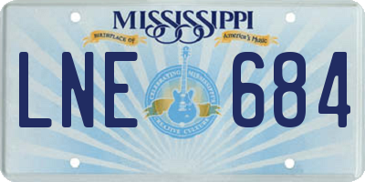 MS license plate LNE684